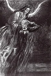 Ángel llevando a Ivan Hribar al cielo